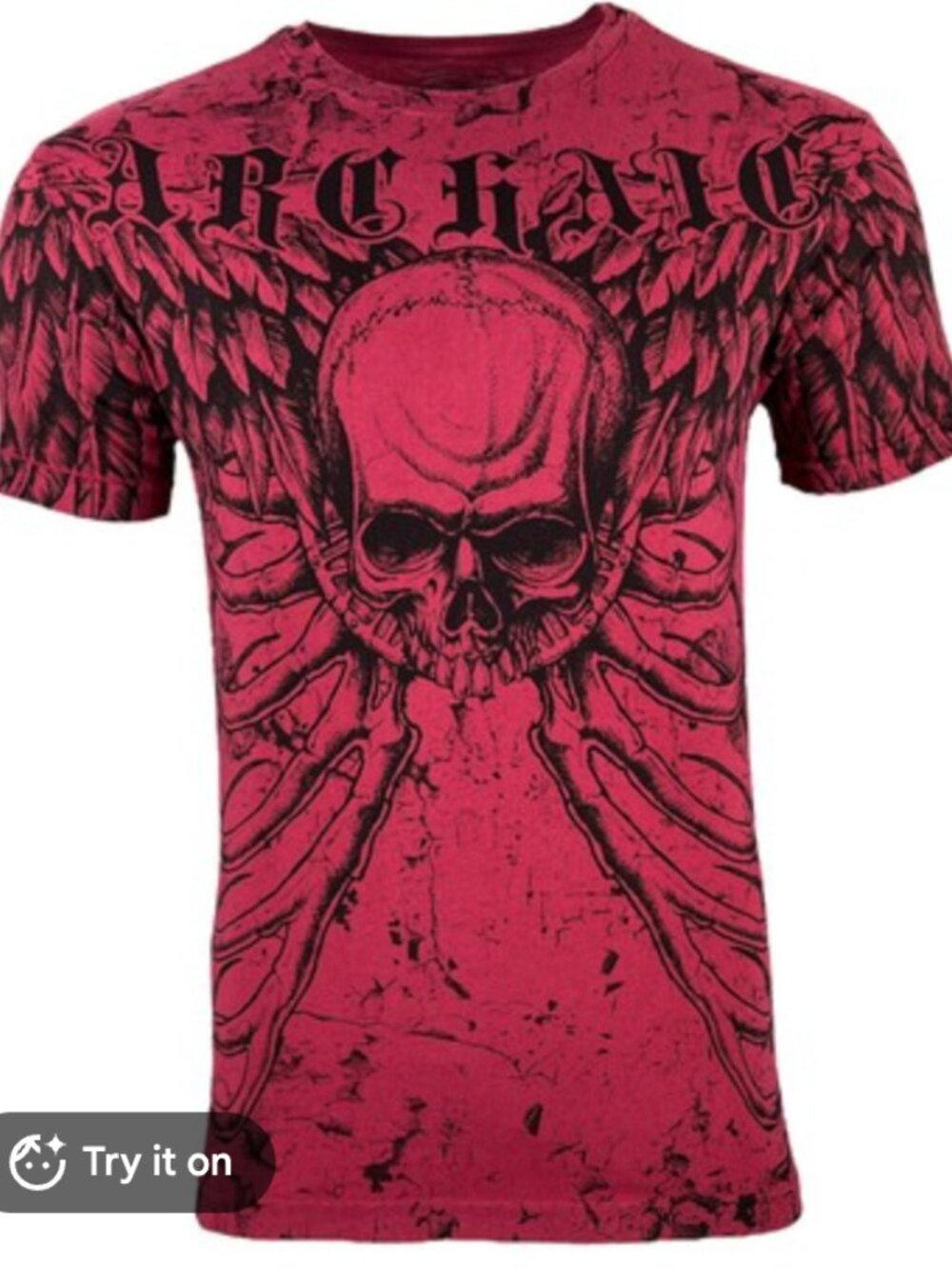 Archaic Men’s Skeleton Skull All Over Print t Shirt Size 3X Grunge Biker Goth C6